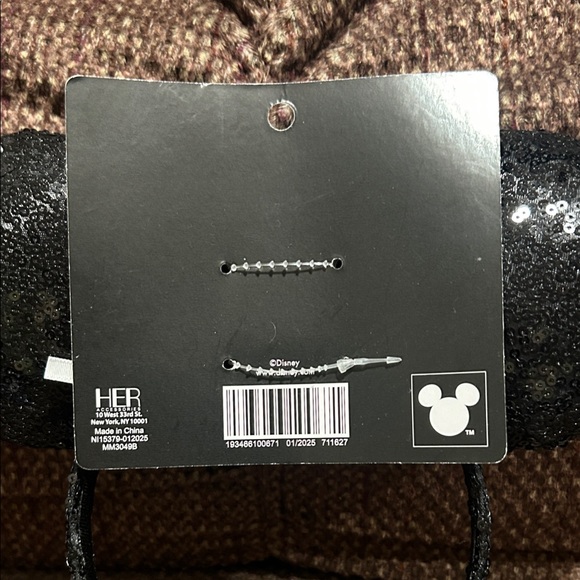 GIVEY FOR NUGGY’S LIVE SHOW Disney Sequined Black Minnie Ears W Silver Bow. NWT - Picture 6 of 7